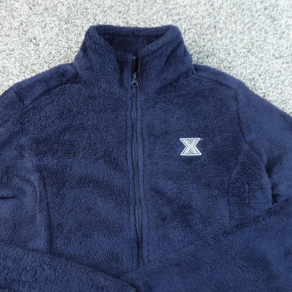 Xavier Musketeers Jacket Womens S Blue NCAA Basketball Champion Fleece Full Zip